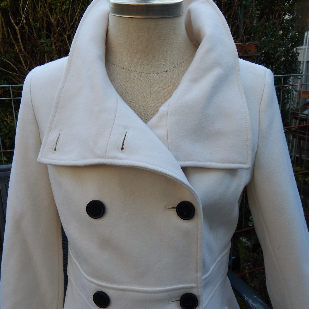 Old Navy White Double-Breasted Coat